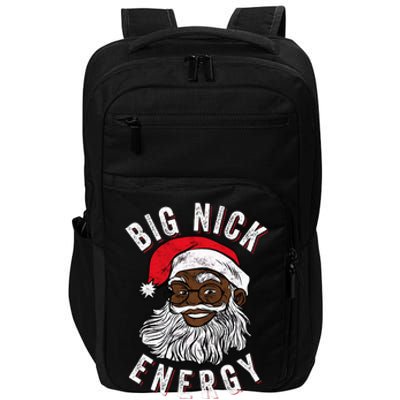 Big Nick Energy African American Santa Black Funny Christmas  Impact Tech Backpack