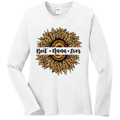 Best Nana Ever Sunflower Nana Mothers Day Gifts Ladies Long Sleeve Shirt