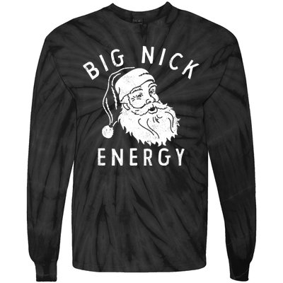 Big Nick Energy Santa Claus Xmas Tie-Dye Long Sleeve Shirt