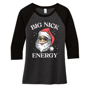 Big Nick Energy Christmas Pun Adult Humor Funny Xmas Tank Top Women's Tri-Blend 3/4-Sleeve Raglan Shirt