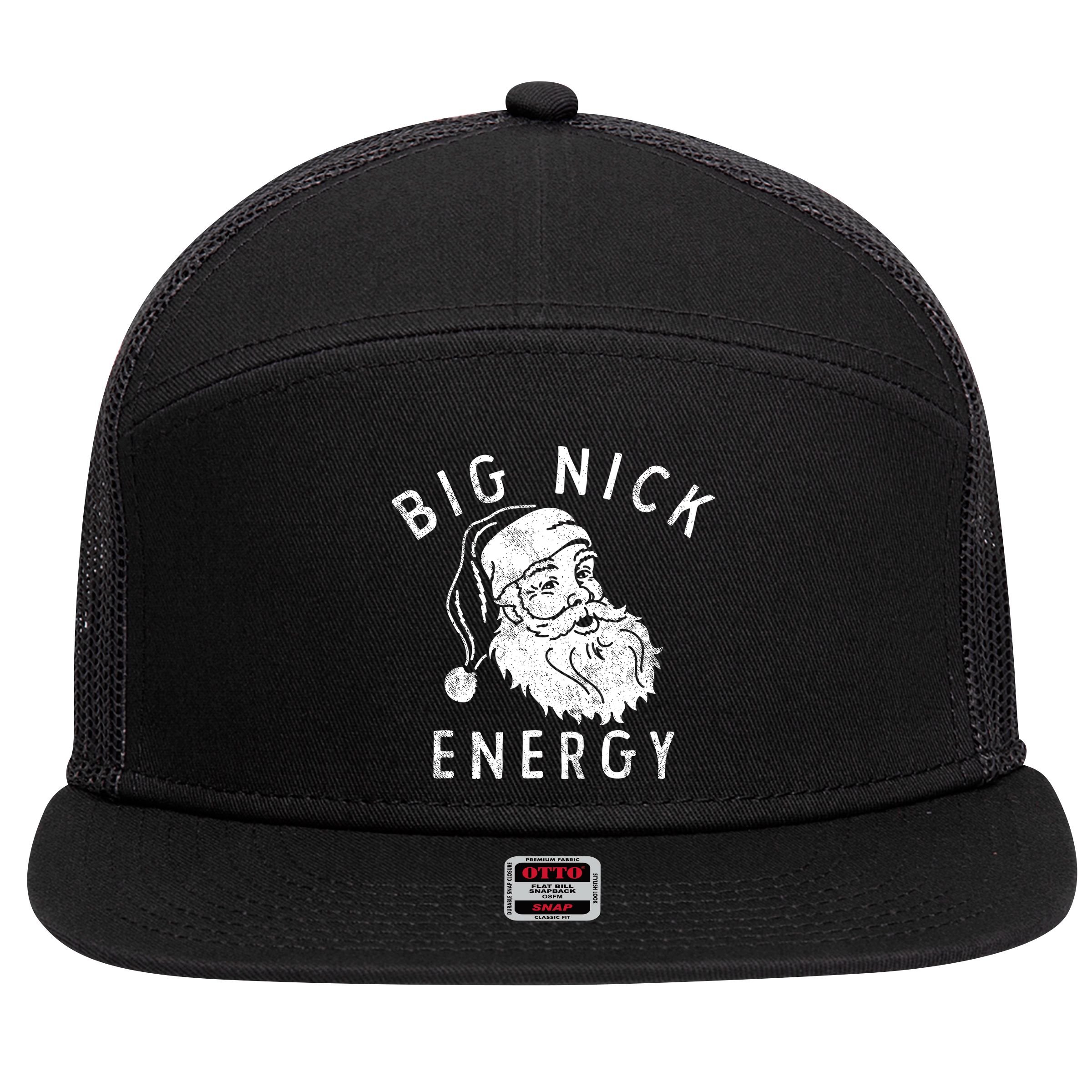 Big Nick Energy Sweatshirt Funny Xmas Fat Santa Claus 7 Panel Mesh Trucker Snapback Hat