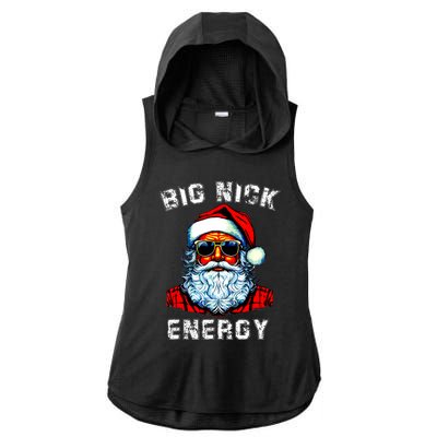 Big Nick Energy Christmas Retro Groovy Funny Vintage Santa Ladies PosiCharge Tri-Blend Wicking Draft Hoodie Tank