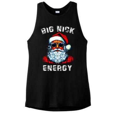 Big Nick Energy Christmas Retro Groovy Funny Vintage Santa Ladies PosiCharge Tri-Blend Wicking Tank