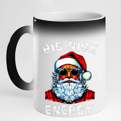 Big Nick Energy Christmas Retro Groovy Funny Vintage Santa 11oz Black Color Changing Mug