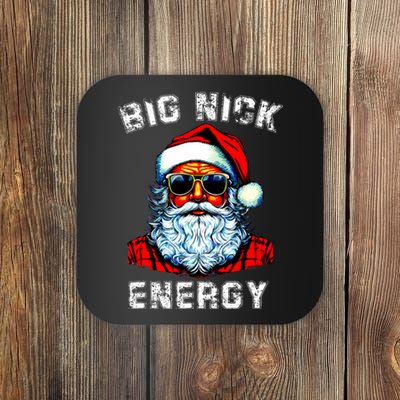 Big Nick Energy Christmas Retro Groovy Funny Vintage Santa Coaster