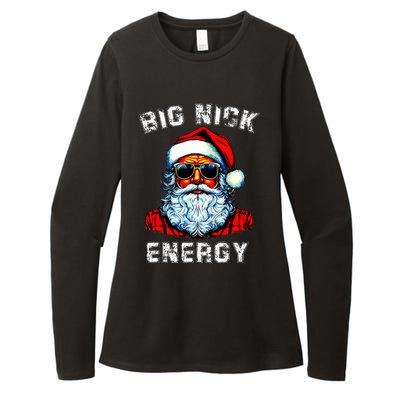 Big Nick Energy Christmas Retro Groovy Funny Vintage Santa Womens CVC Long Sleeve Shirt