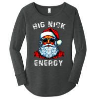 Big Nick Energy Christmas Retro Groovy Funny Vintage Santa Women's Perfect Tri Tunic Long Sleeve Shirt