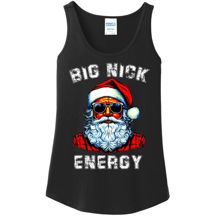 Big Nick Energy Christmas Retro Groovy Funny Vintage Santa Ladies Essential Tank