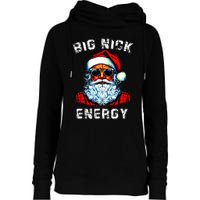 Big Nick Energy Christmas Retro Groovy Funny Vintage Santa Womens Funnel Neck Pullover Hood