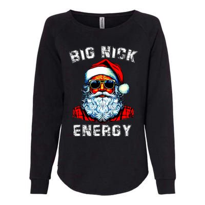 Big Nick Energy Christmas Retro Groovy Funny Vintage Santa Womens California Wash Sweatshirt