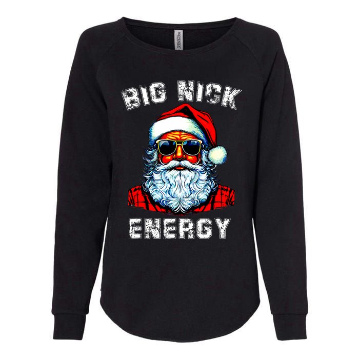 Big Nick Energy Christmas Retro Groovy Funny Vintage Santa Womens California Wash Sweatshirt