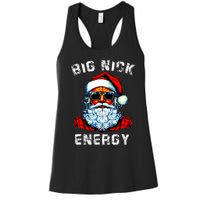 Big Nick Energy Christmas Retro Groovy Funny Vintage Santa Women's Racerback Tank