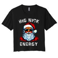 Big Nick Energy Christmas Retro Groovy Funny Vintage Santa Women's Crop Top Tee