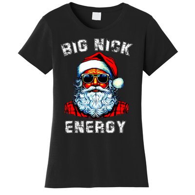 Big Nick Energy Christmas Retro Groovy Funny Vintage Santa Women's T-Shirt