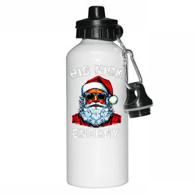 Big Nick Energy Christmas Retro Groovy Funny Vintage Santa Aluminum Water Bottle