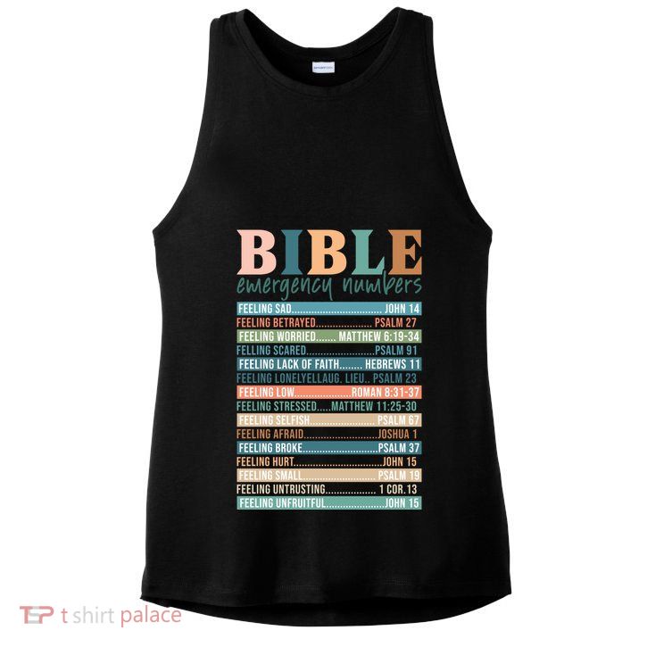 Bible Nutrition Emergency Numbers Ladies PosiCharge Tri-Blend Wicking Tank