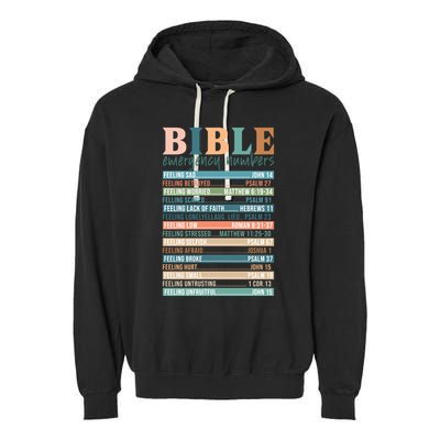 Bible Nutrition Emergency Numbers Garment-Dyed Fleece Hoodie