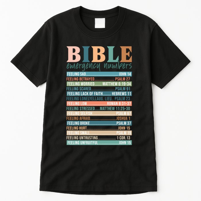 Bible Nutrition Emergency Numbers Tall T-Shirt