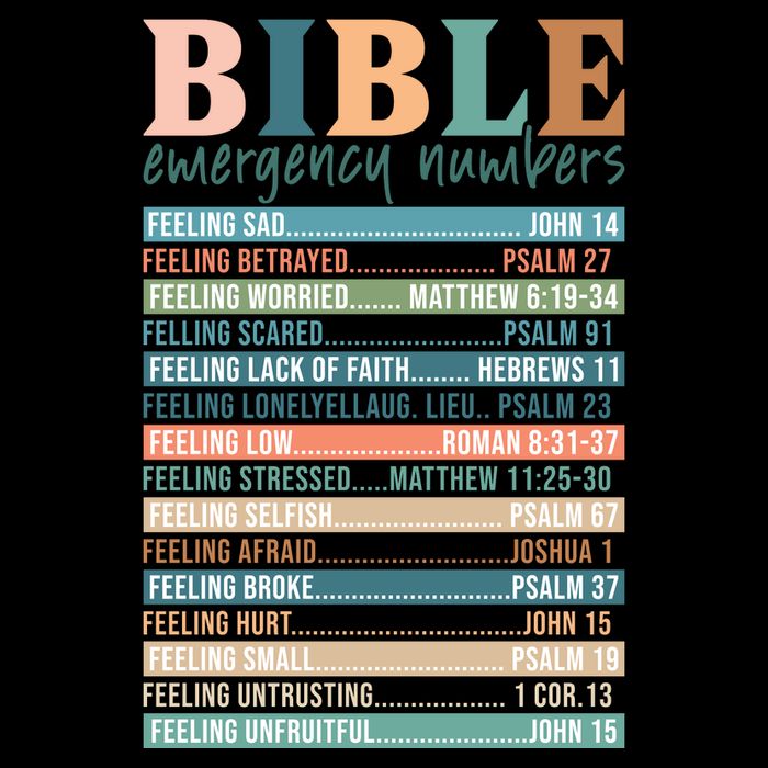 Bible Nutrition Emergency Numbers Tall T-Shirt