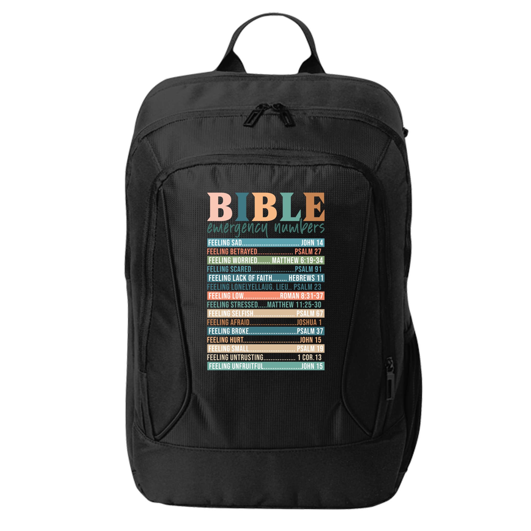 Bible Nutrition Emergency Numbers City Backpack
