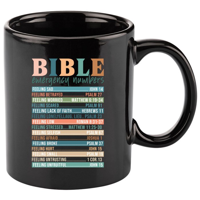 Bible Nutrition Emergency Numbers 11oz C Handle Ceramic Mug