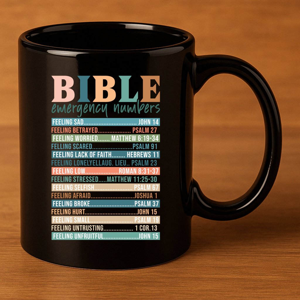 Bible Nutrition Emergency Numbers 11oz C Handle Ceramic Mug