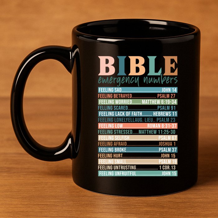 Bible Nutrition Emergency Numbers 11oz C Handle Ceramic Mug