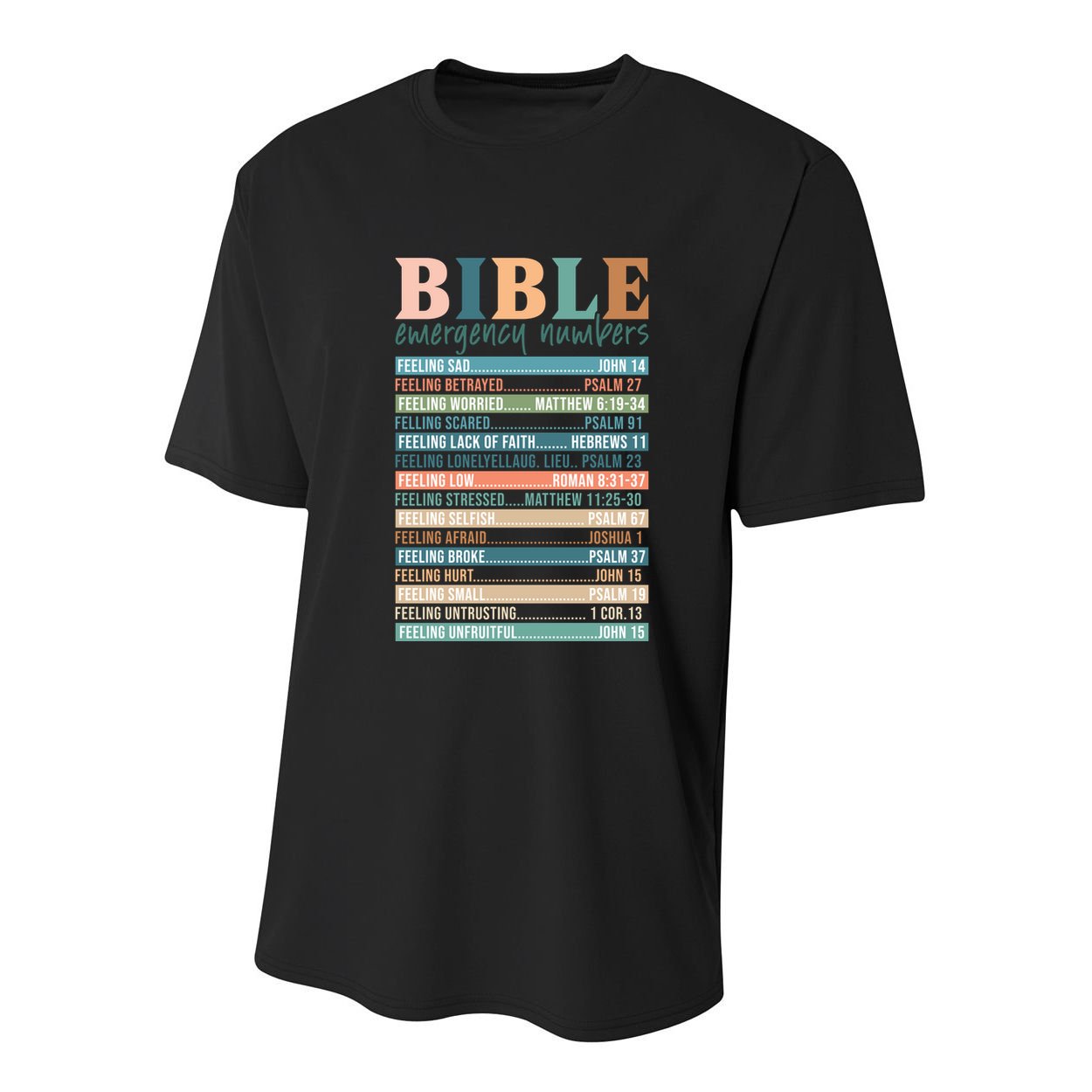 Bible Nutrition Emergency Numbers Youth Performance Sprint T-Shirt
