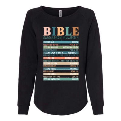 Bible Nutrition Emergency Numbers Womens California Wash Sweatshirt