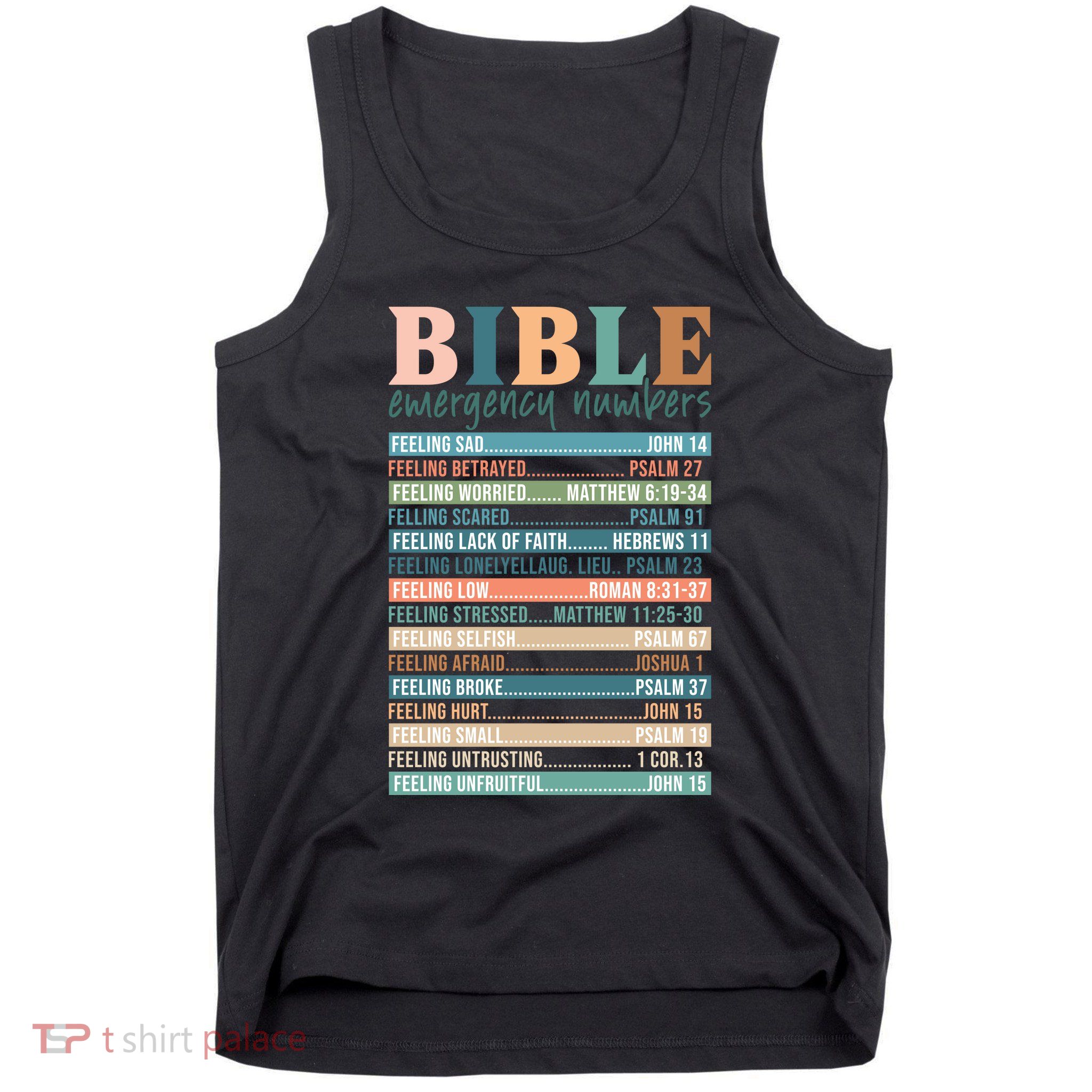 Bible Nutrition Emergency Numbers Tank Top