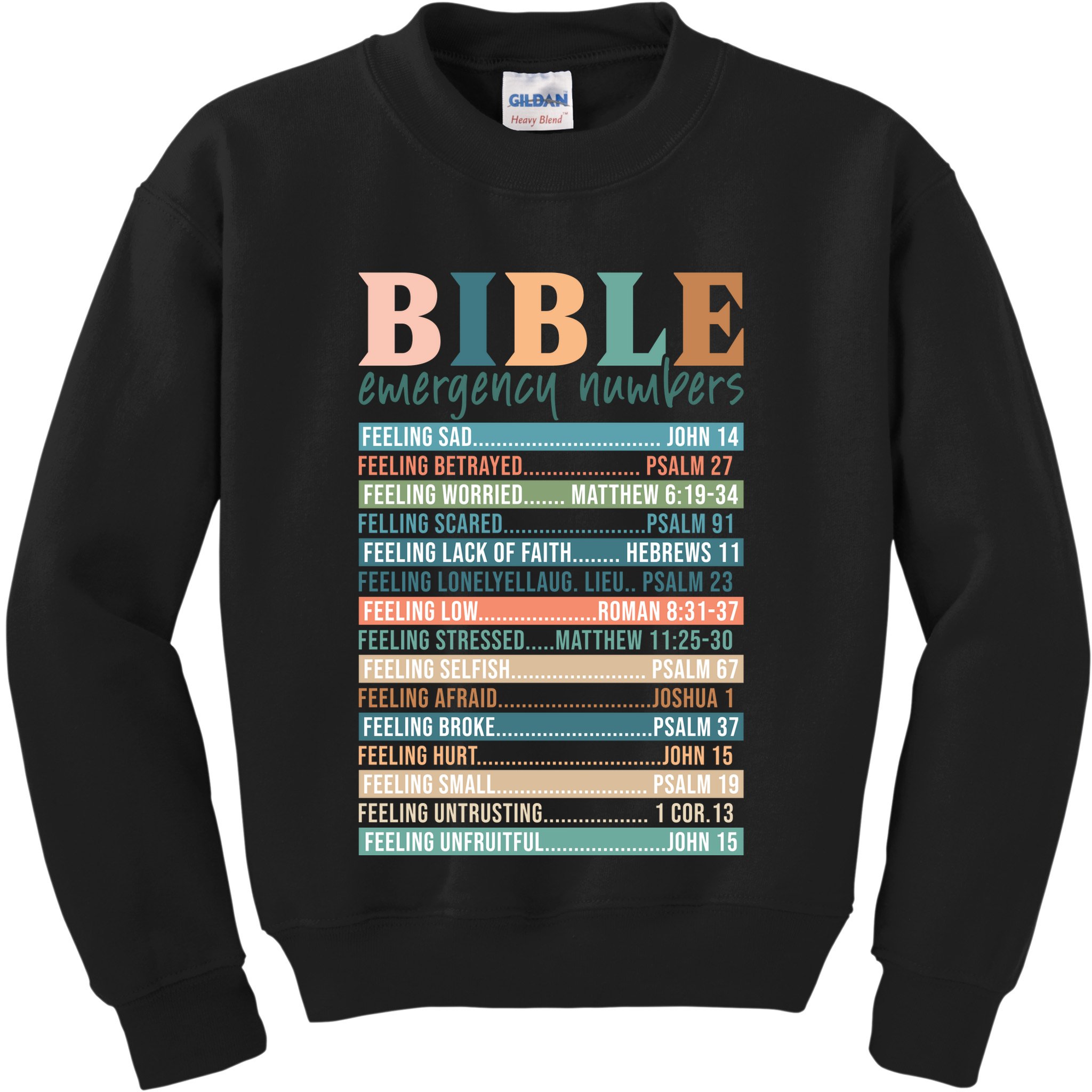 Bible Nutrition Emergency Numbers Kids Sweatshirt