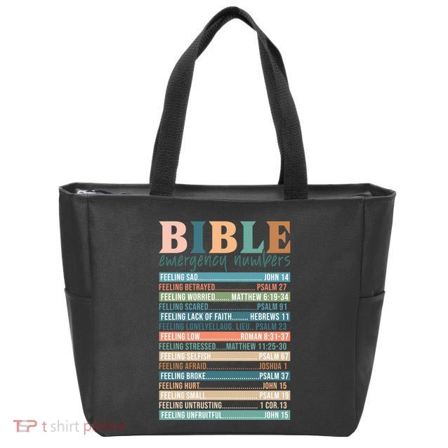 Bible Nutrition Emergency Numbers Zip Tote Bag