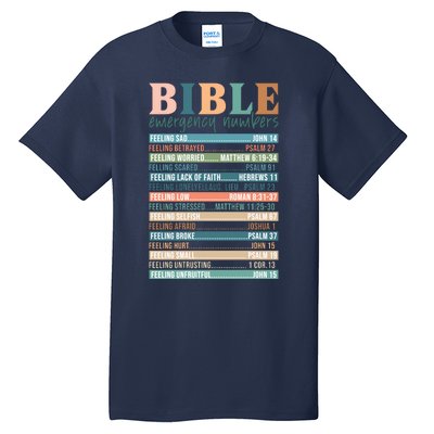 Bible Nutrition Emergency Numbers Tall T-Shirt