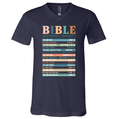 Bible Nutrition Emergency Numbers V-Neck T-Shirt