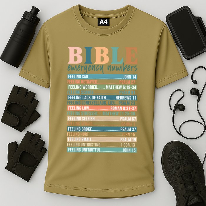 Bible Nutrition Emergency Numbers Cooling Performance Crew T-Shirt