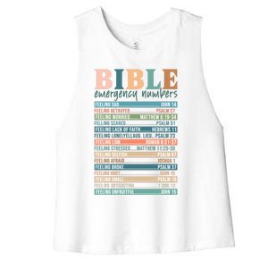 Bible Nutrition Emergency Numbers Women's Racerback Cropped Tank