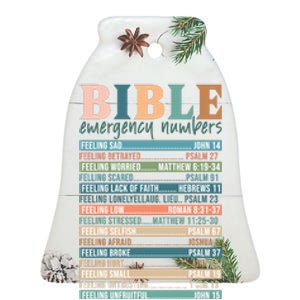 Bible Nutrition Emergency Numbers Ceramic Bell Ornament