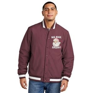 Big Nick Energy Funny Santa Xmas Retro Christmas Insulated Varsity Jacket