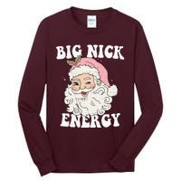 Big Nick Energy Funny Santa Xmas Retro Christmas Tall Long Sleeve T-Shirt