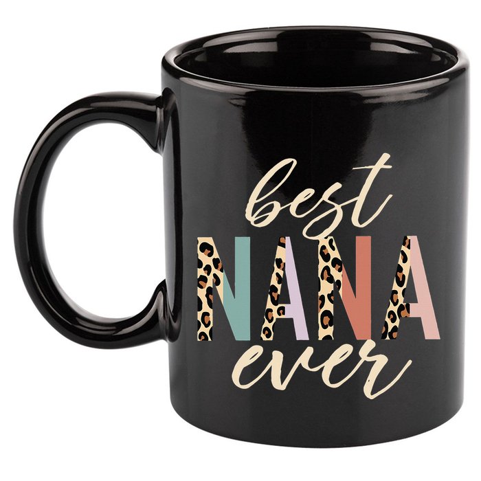 Best Nana Ever Gifts Leopard Print Mothers Day 11oz C Handle Ceramic Mug