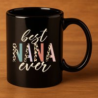 Best Nana Ever Gifts Leopard Print Mothers Day 11oz C Handle Ceramic Mug