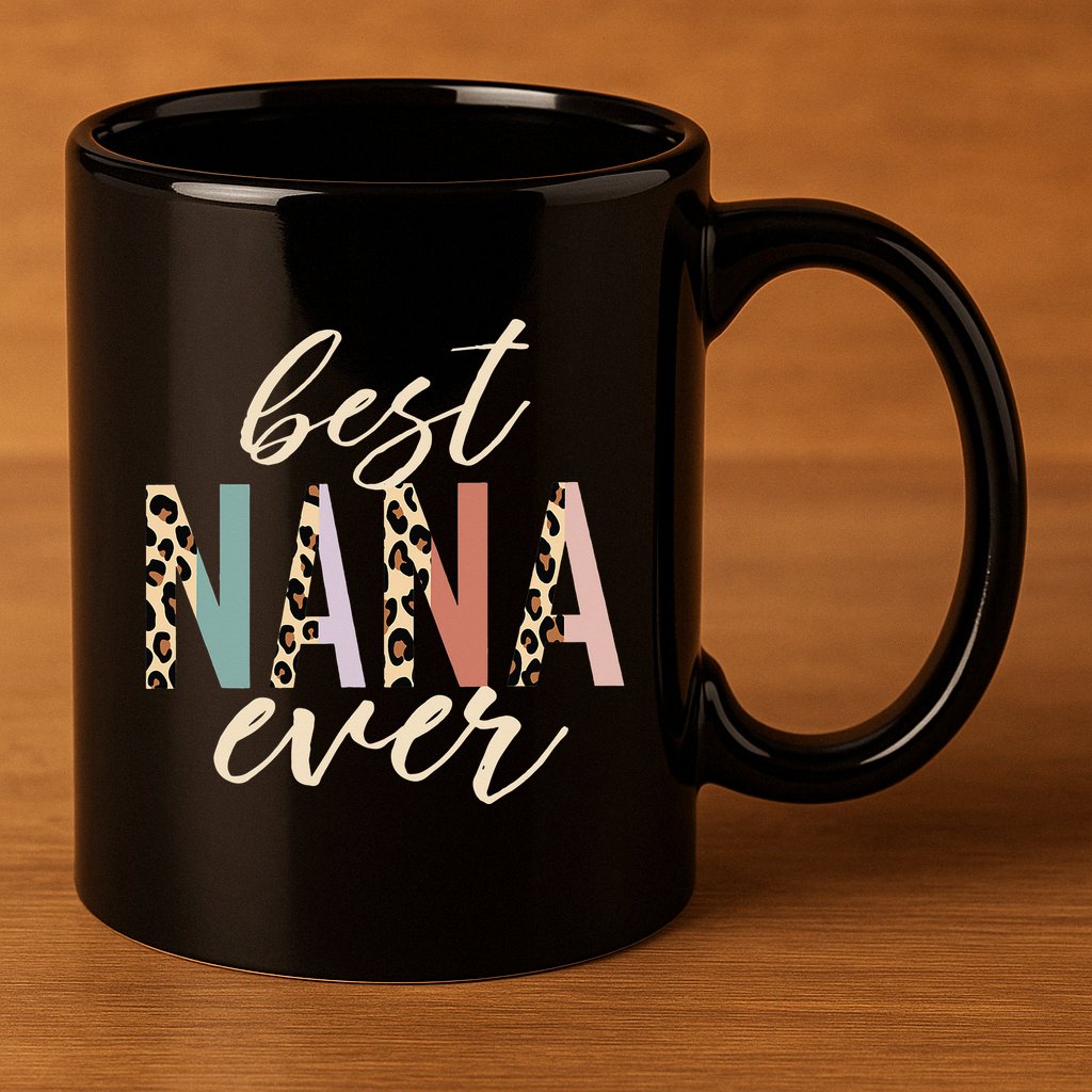 Best Nana Ever Gifts Leopard Print Mothers Day 11oz C Handle Ceramic Mug
