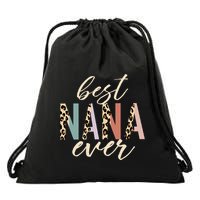 Best Nana Ever Gifts Leopard Print Mothers Day Drawstring Bag