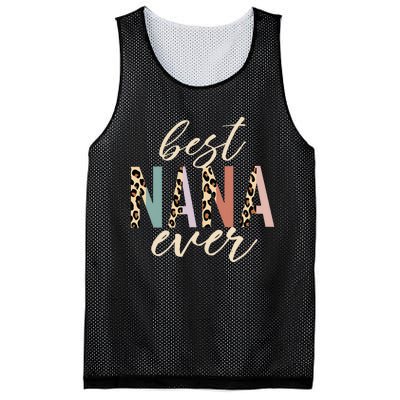 Best Nana Ever Gifts Leopard Print Mothers Day Mesh Reversible Basketball Jersey Tank