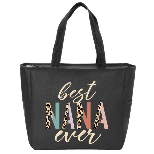 Best Nana Ever Gifts Leopard Print Mothers Day Zip Tote Bag