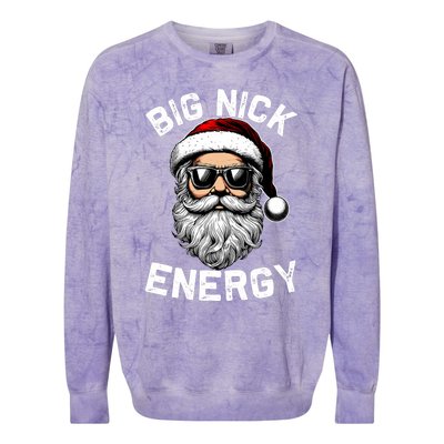 Big Nick Energy Funny Inappropriate Christmas Santa Face Colorblast Crewneck Sweatshirt