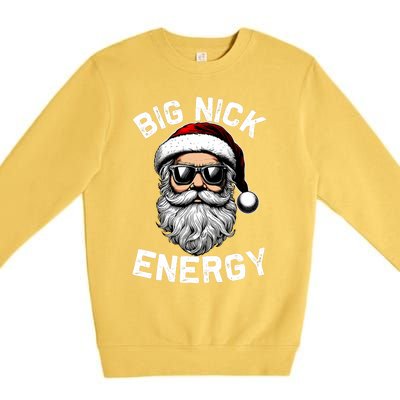 Big Nick Energy Funny Inappropriate Christmas Santa Face Premium Crewneck Sweatshirt