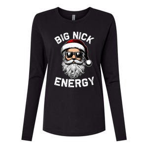 Big Nick Energy Funny Inappropriate Christmas Santa Face Womens Cotton Relaxed Long Sleeve T-Shirt