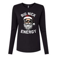 Big Nick Energy Funny Inappropriate Christmas Santa Face Womens Cotton Relaxed Long Sleeve T-Shirt