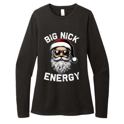 Big Nick Energy Funny Inappropriate Christmas Santa Face Womens CVC Long Sleeve Shirt